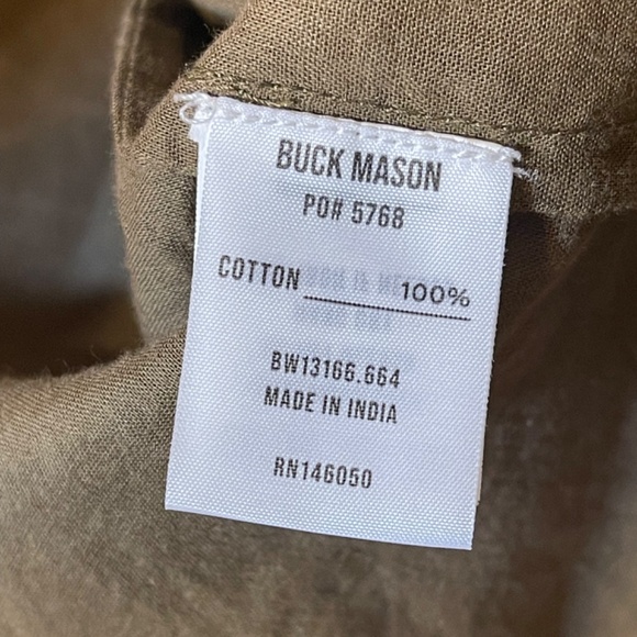 Buck Mason Olive Button-Up Blouse - Picture 2 of 10